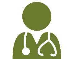 Green illustration of a doctor
